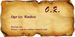 Ogrin Rados névjegykártya